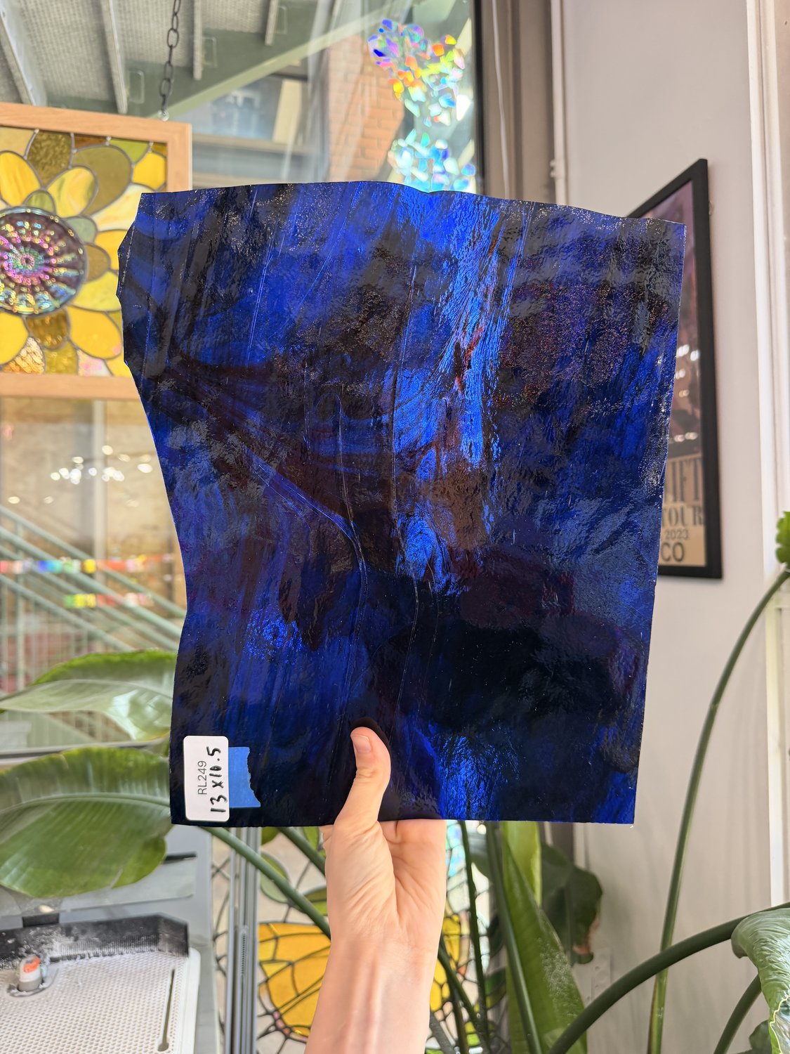 Dark Blue Red Mixed Transparent (Large) Sheet Glass