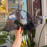 Light Purple Wispy Transparent Reamy Mouthblown Sheet Glass