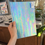 Light Blue Iridescent Wispy Wissmach Sheet Glass