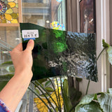 Vintage Dark Green Textured Spectrum Sheet Glass