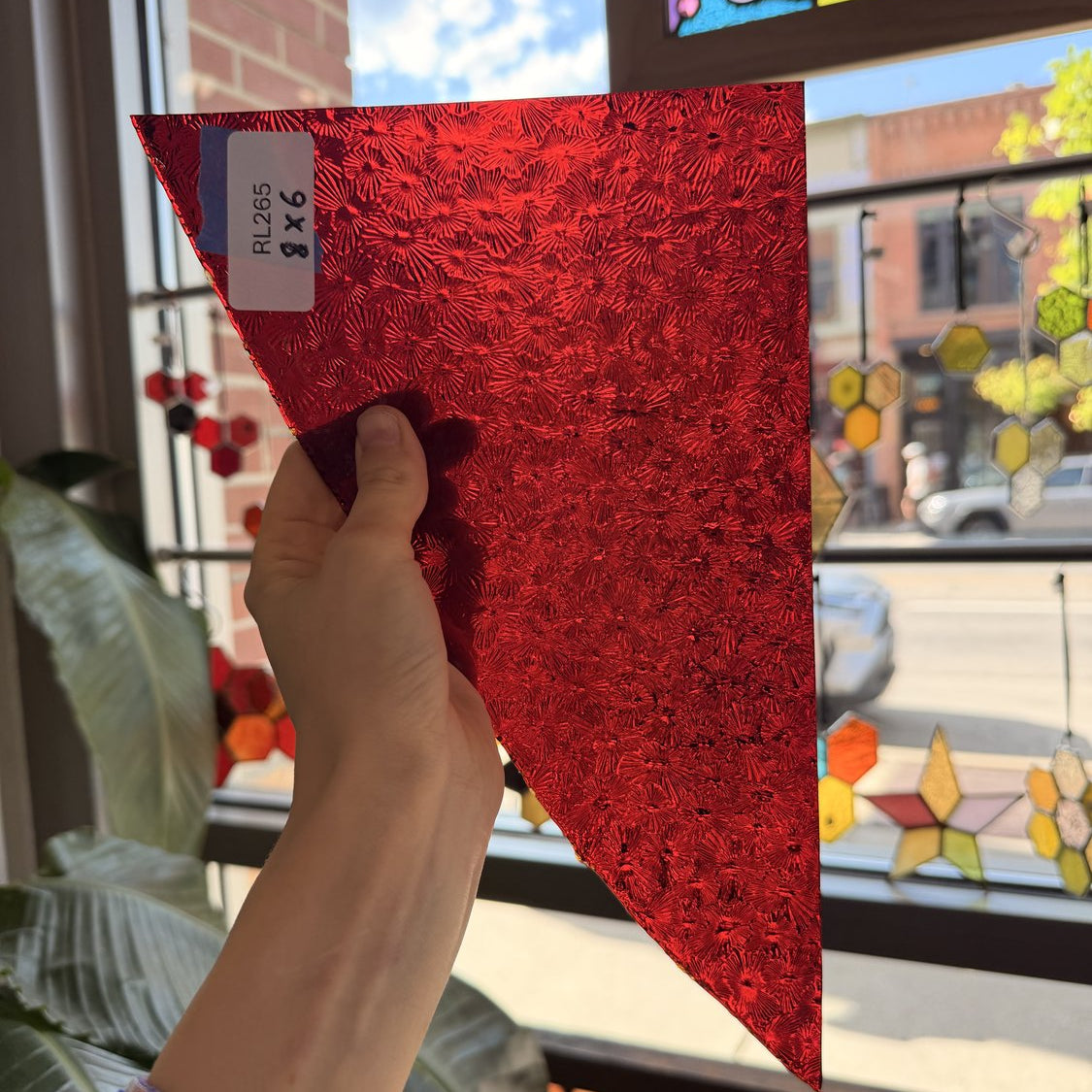 Ruby Red Transparent Florentine Wissmach Sheet Glass