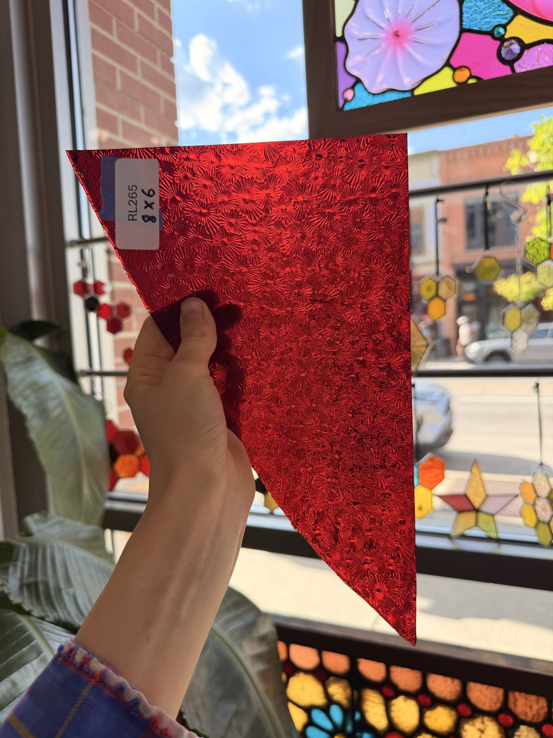 Ruby Red Transparent Florentine Wissmach Sheet Glass