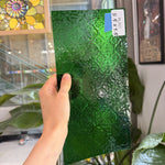 Dark Green Transparent Lace Textured Choice Sheet Glass