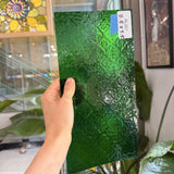 Dark Green Transparent Lace Textured Choice Sheet Glass