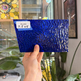 Cobalt Blue Ripple Wissmach Textured Transparent Sheet Glass