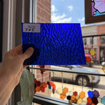 Cobalt Blue Ripple Wissmach Textured Transparent Sheet Glass