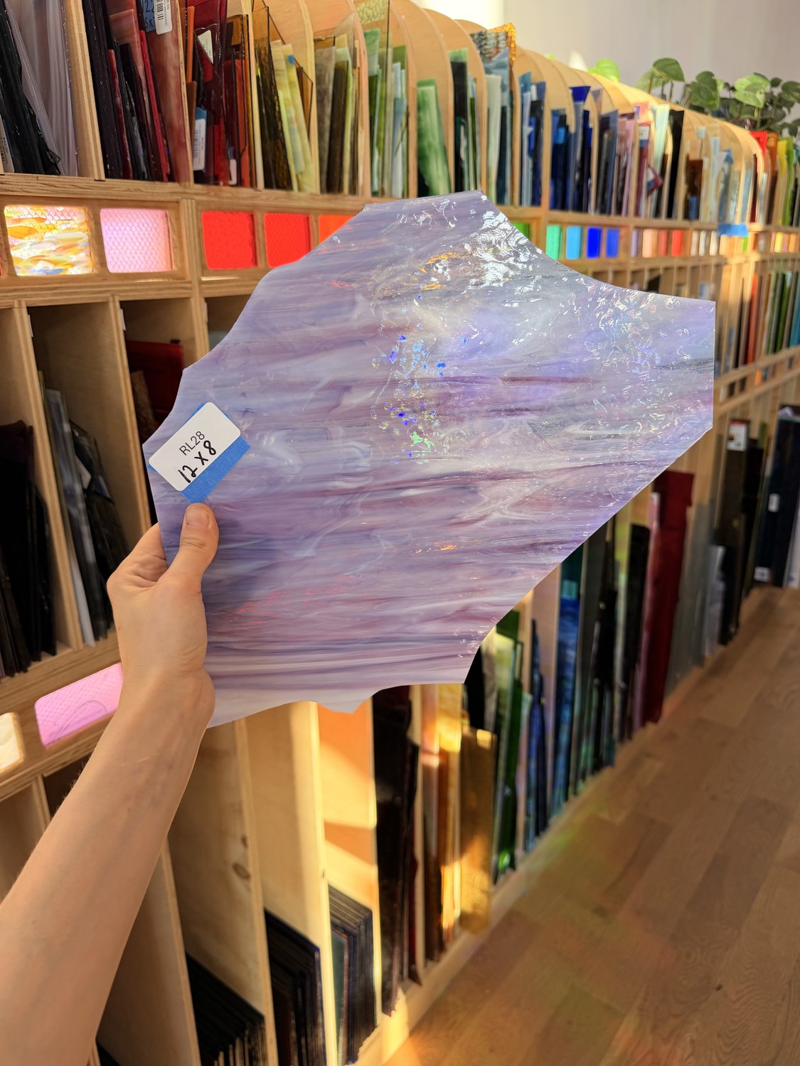 Rare Pink Purple Mixed Spectrum Pearl Opal Sheet Glass