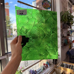 Medium Transparent Christmas Green Rondalite Kokomo Sheet Glass