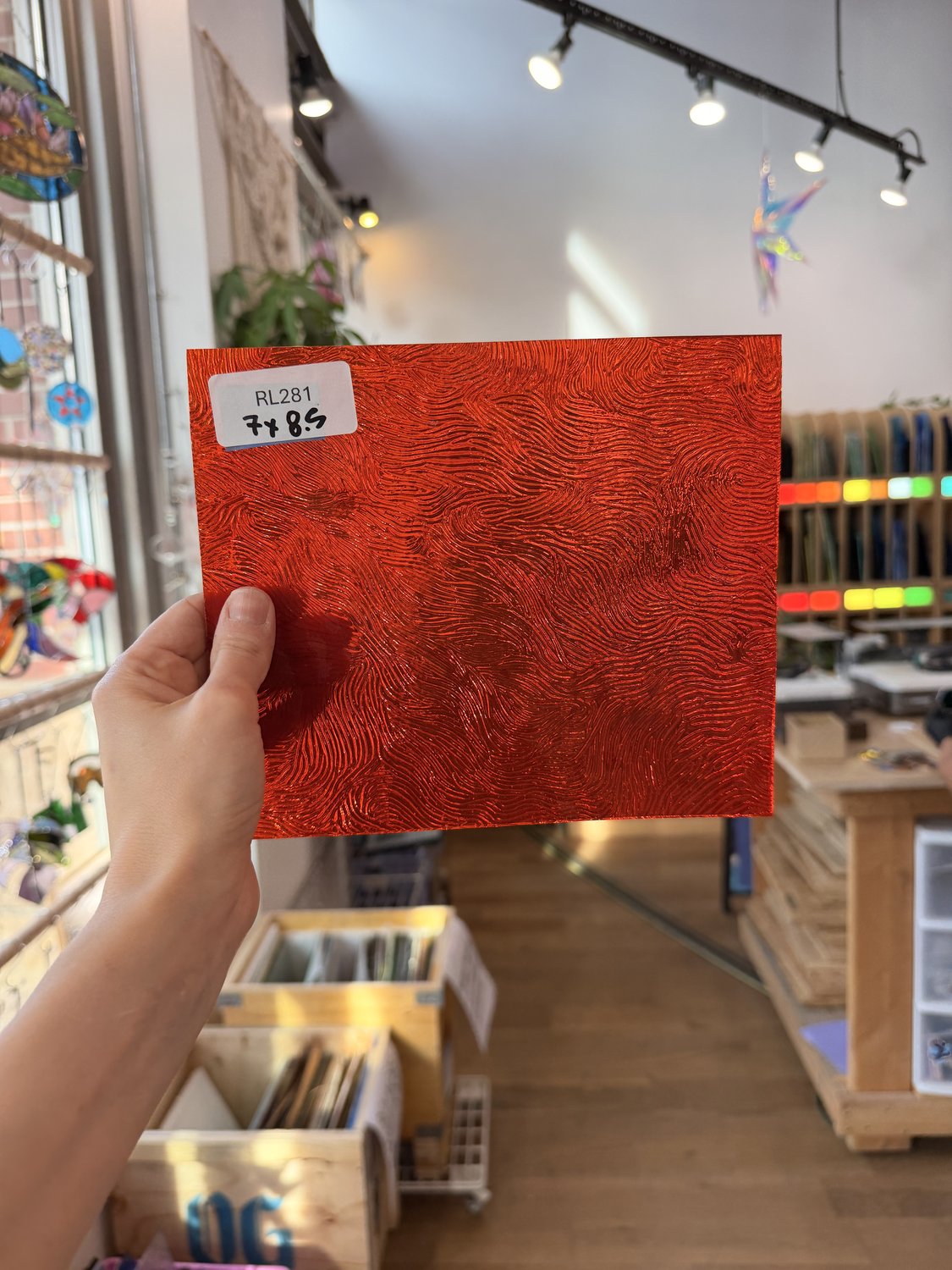 Orange Cathedral Transparent Textured Vertigo Kokomo Sheet Glass