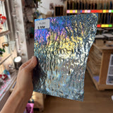 Iridescent Transparent Peacock Blue Tight Ripple Kokomo Sheet Glass