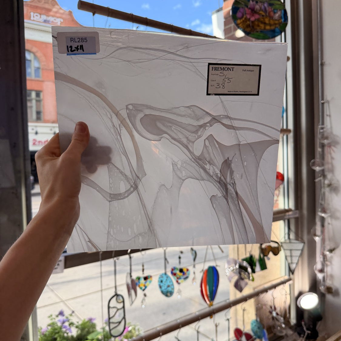 Mouthblown White Multicolor Fremont (S1 55) Sheet Glass
