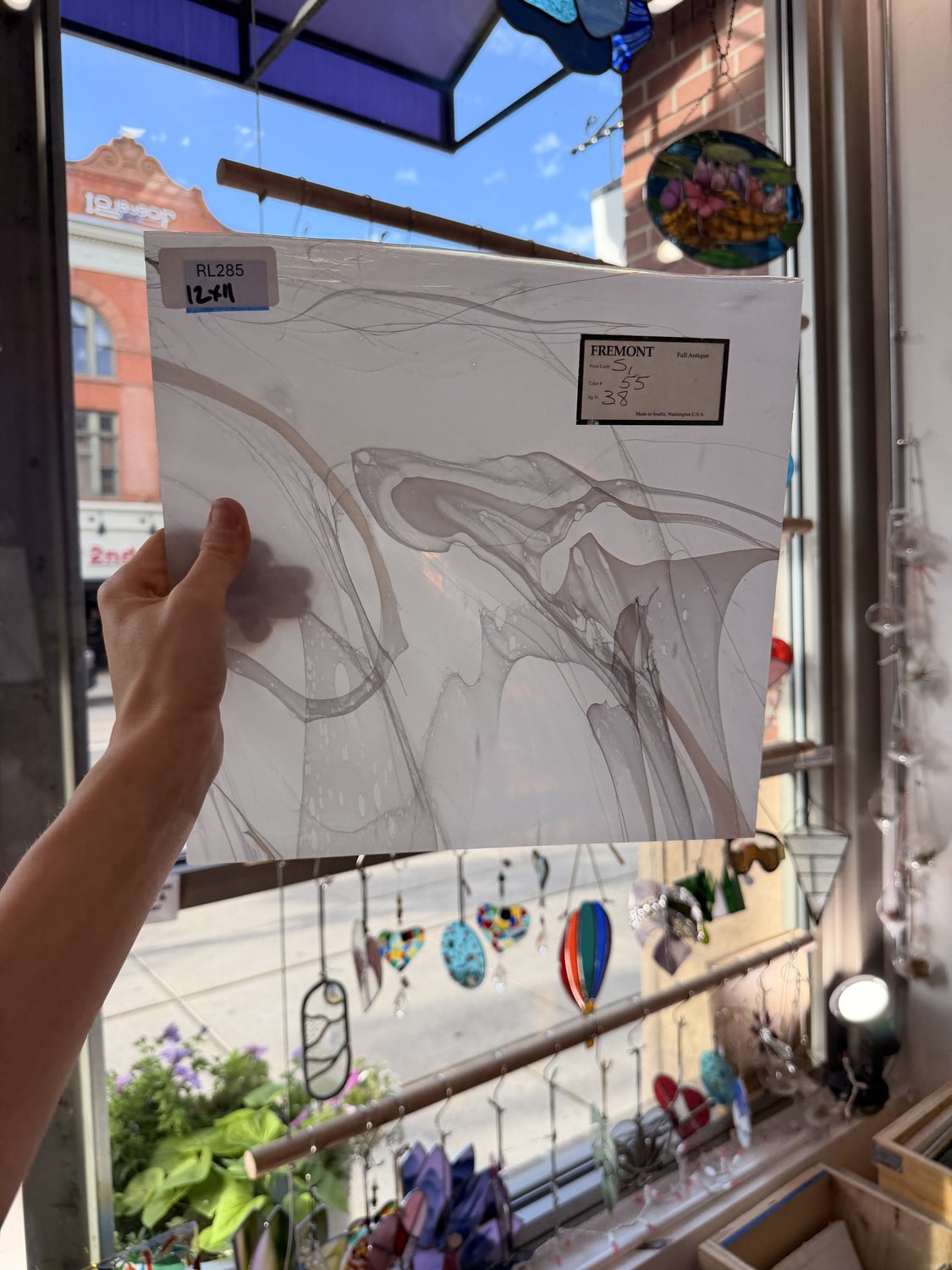 Mouthblown White Multicolor Fremont (S1 55) Sheet Glass