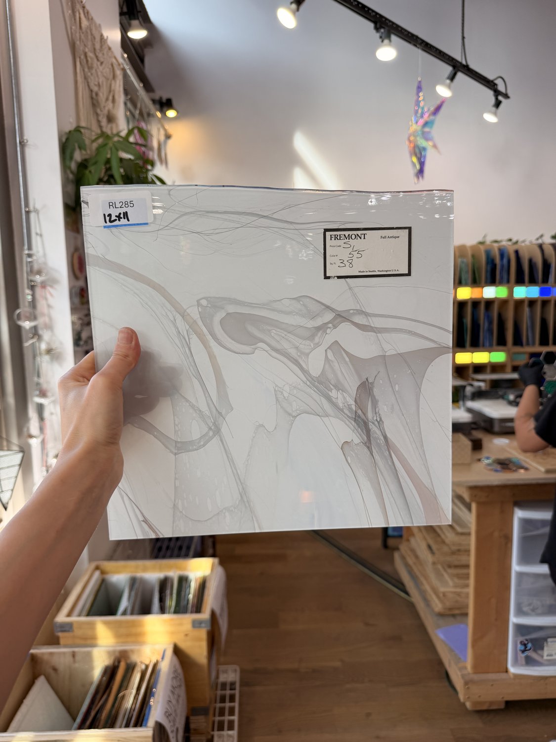 Mouthblown White Multicolor Fremont (S1 55) Sheet Glass
