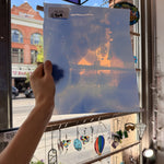Mouthblown Flash on Clear St Just Blue White Cloud Mix