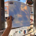 Mouthblown Flash on Clear St Just Blue White Cloud Mix