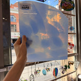Mouthblown Flash on Clear St Just Blue White Cloud Mix
