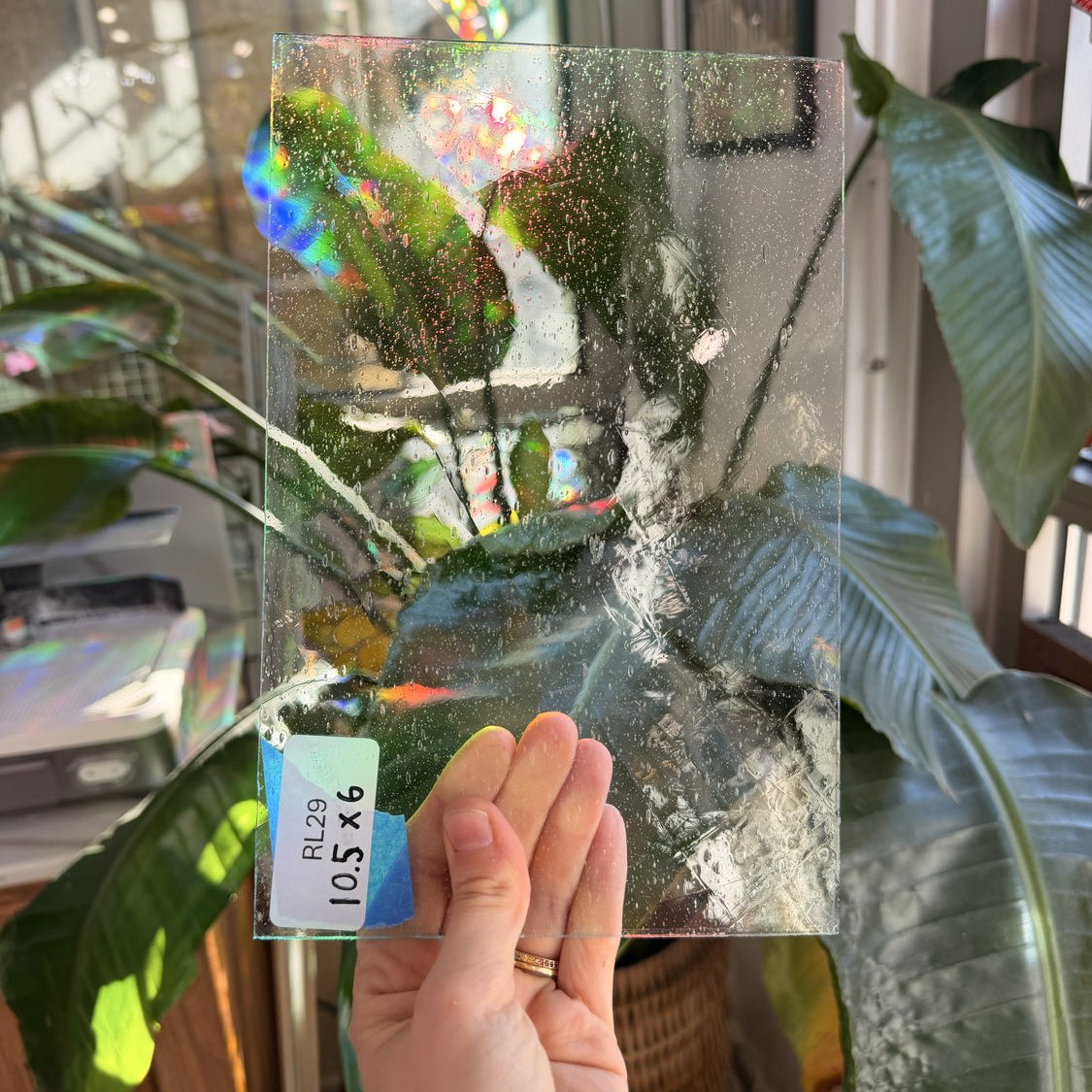 Clear Seedy Mouthblown Sheet Glass