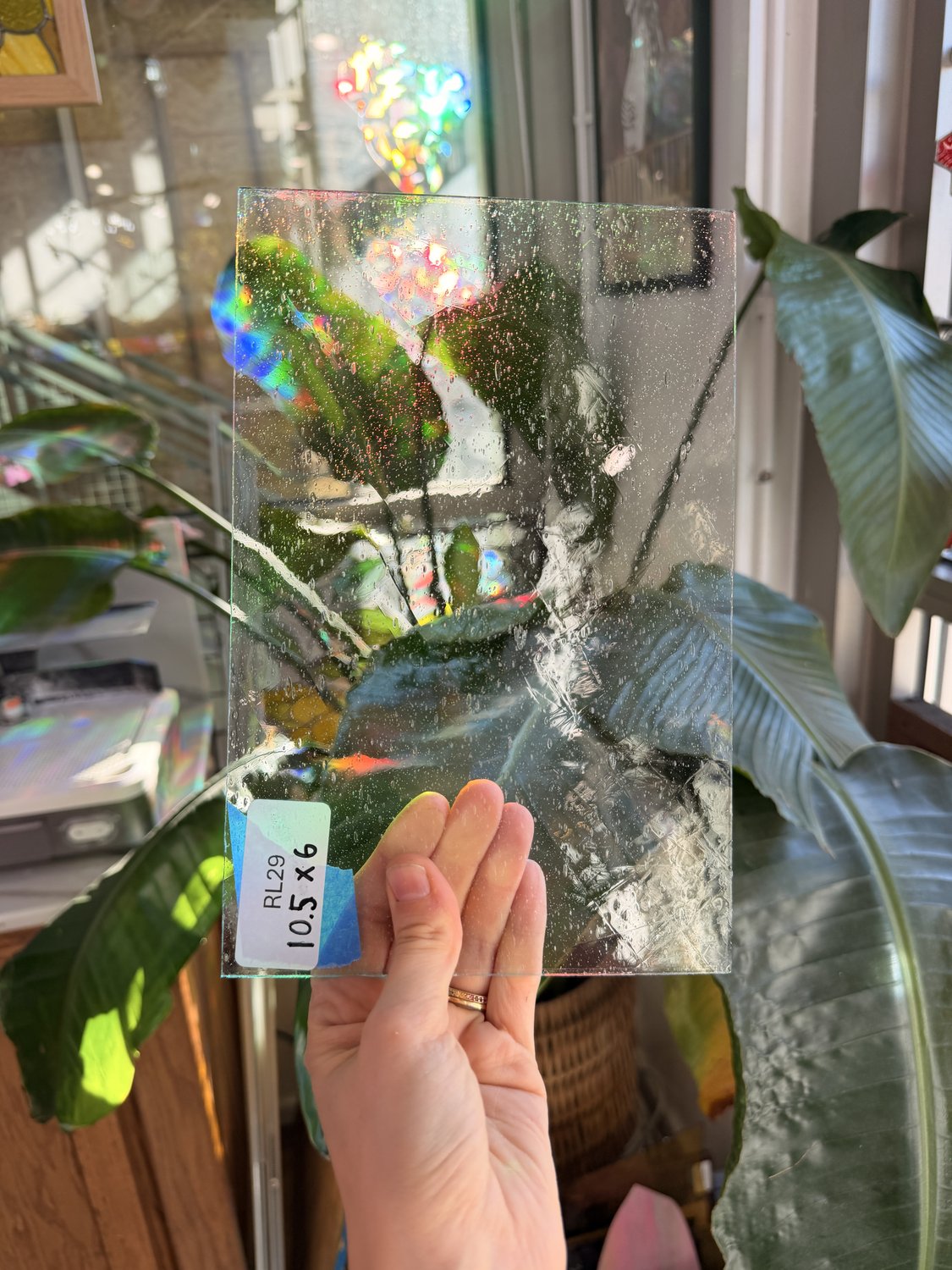 Clear Seedy Mouthblown Sheet Glass