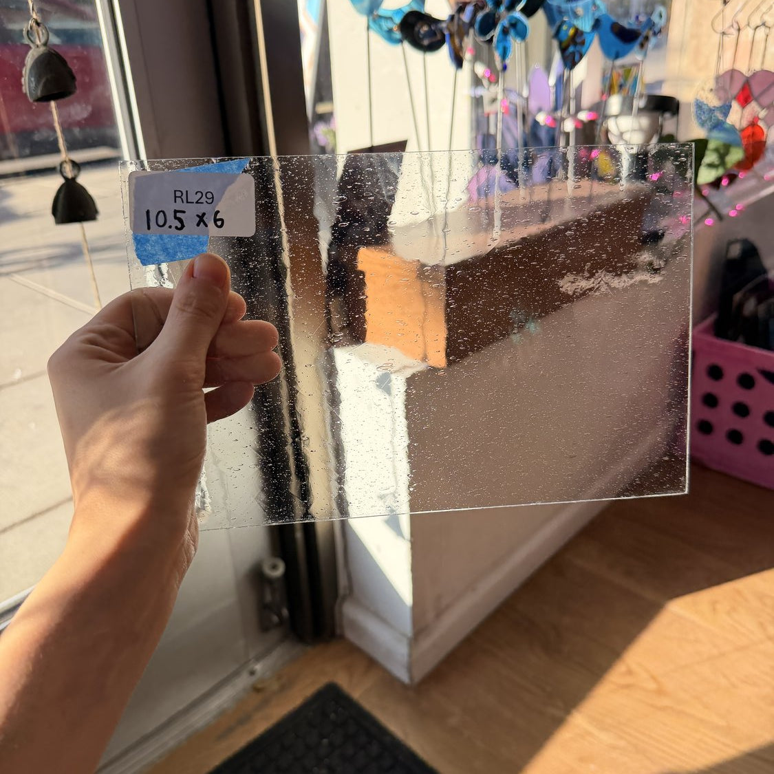 Clear Seedy Mouthblown Sheet Glass