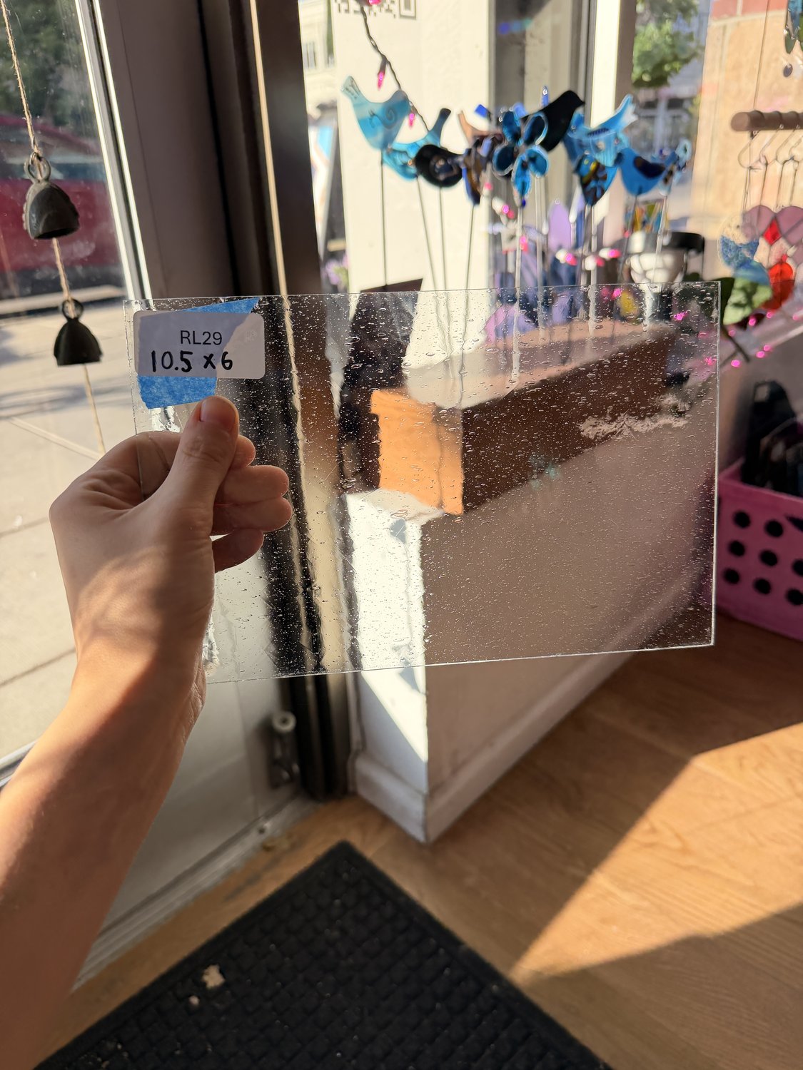 Clear Seedy Mouthblown Sheet Glass