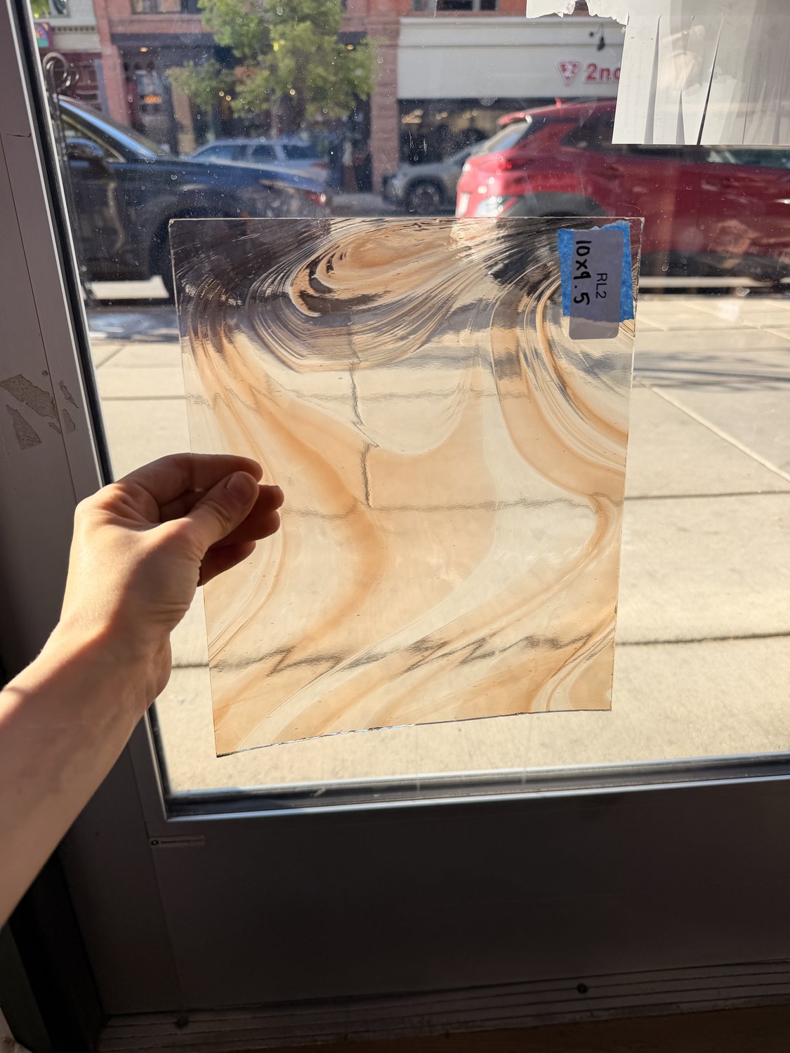 Vintage Spectrum Cinnamon and Clear Baroque Sheet Glass
