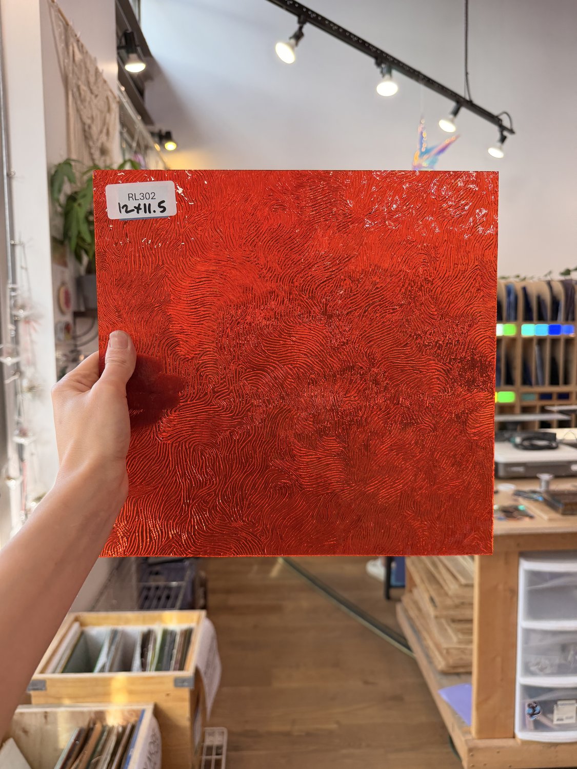 Orange Cathedral Transparent Textured Vertigo Kokomo Sheet Glass