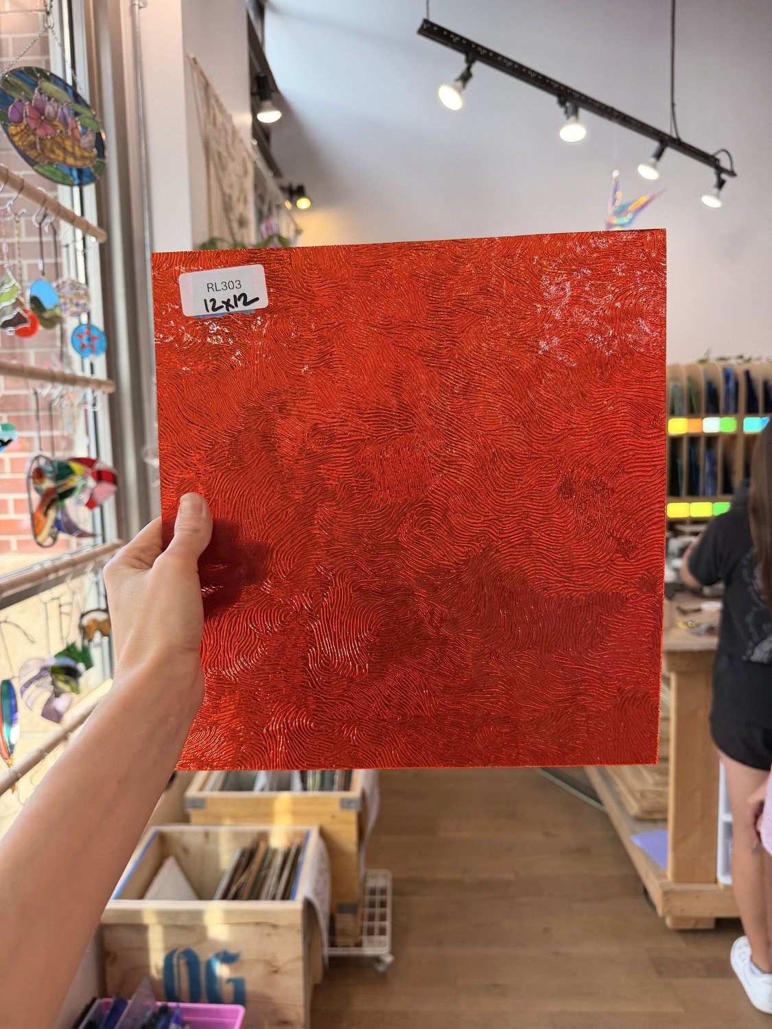 Orange Cathedral Transparent Textured Vertigo Kokomo Sheet Glass