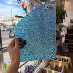 Iridescent Transparent Peacock Blue Tight Ripple Kokomo Sheet Glass – RL309