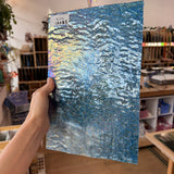 Iridescent Transparent Peacock Blue Tight Ripple Kokomo Sheet Glass – RL310
