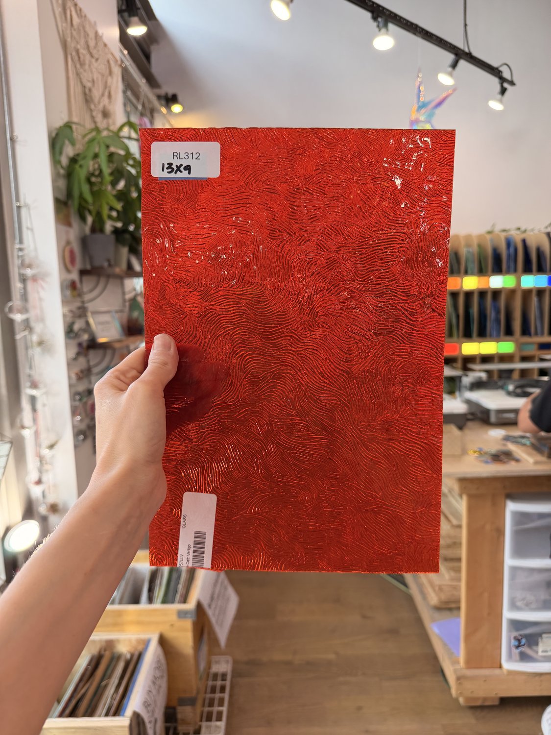 Orange Cathedral Transparent Textured Vertigo Kokomo Sheet Glass