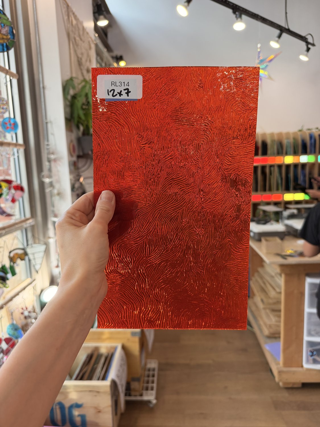 Orange Cathedral Transparent Textured Vertigo Kokomo Sheet Glass