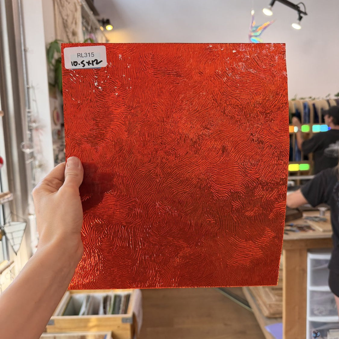 Orange Cathedral Transparent Textured Vertigo Kokomo Sheet Glass