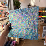 Iridescent Transparent Peacock Blue Tight Ripple Kokomo Sheet Glass – RL321