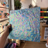Iridescent Transparent Peacock Blue Tight Ripple Kokomo Sheet Glass – RL321