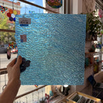 Iridescent Transparent Peacock Blue Tight Ripple Kokomo Sheet Glass