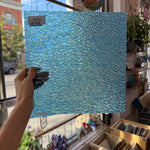 Iridescent Transparent Peacock Blue Tight Ripple Kokomo Sheet Glass – RL323