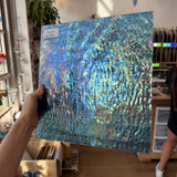 Iridescent Transparent Peacock Blue Tight Ripple Kokomo Sheet Glass – RL324