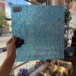 Iridescent Transparent Peacock Blue Tight Ripple Kokomo Sheet Glass – RL324