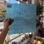Iridescent Transparent Peacock Blue Tight Ripple Kokomo Sheet Glass – RL325