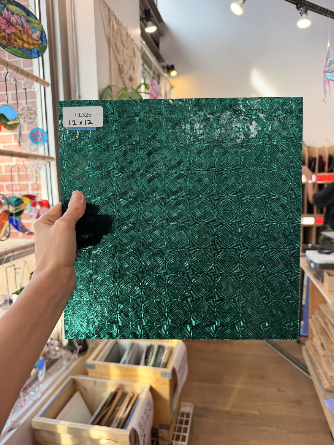 Teal Transparent Textured Celtic Kokomo Sheet Glass