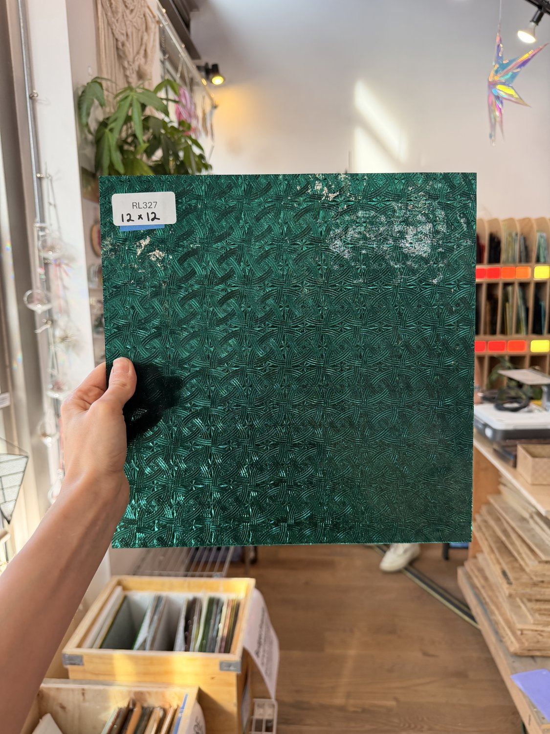 Teal Transparent Textured Celtic Kokomo Sheet Glass