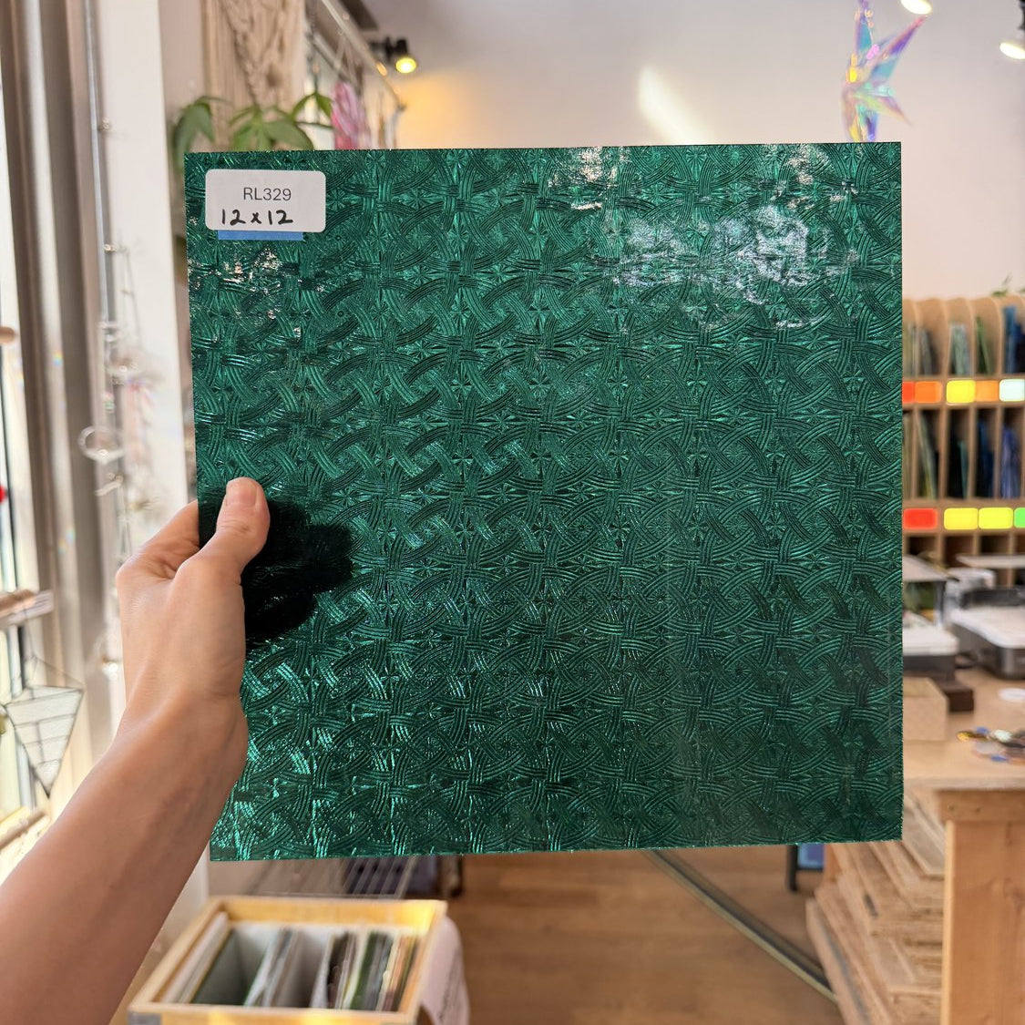 Teal Transparent Textured Celtic Kokomo Sheet Glass
