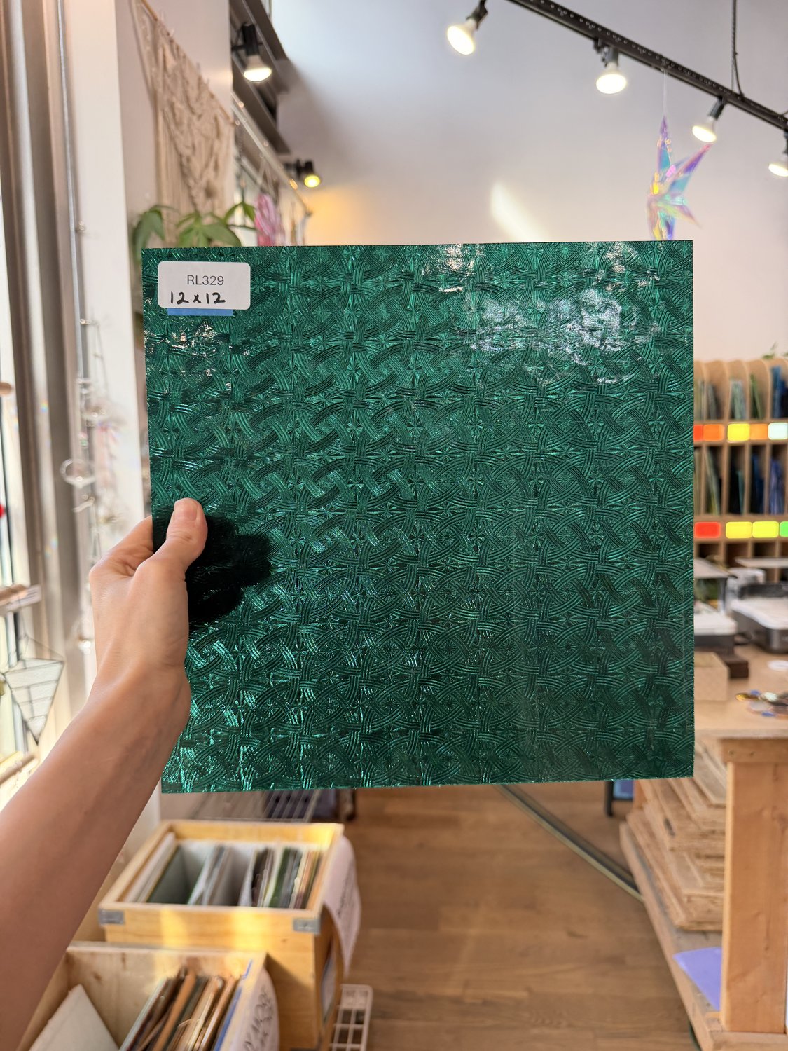 Teal Transparent Textured Celtic Kokomo Sheet Glass