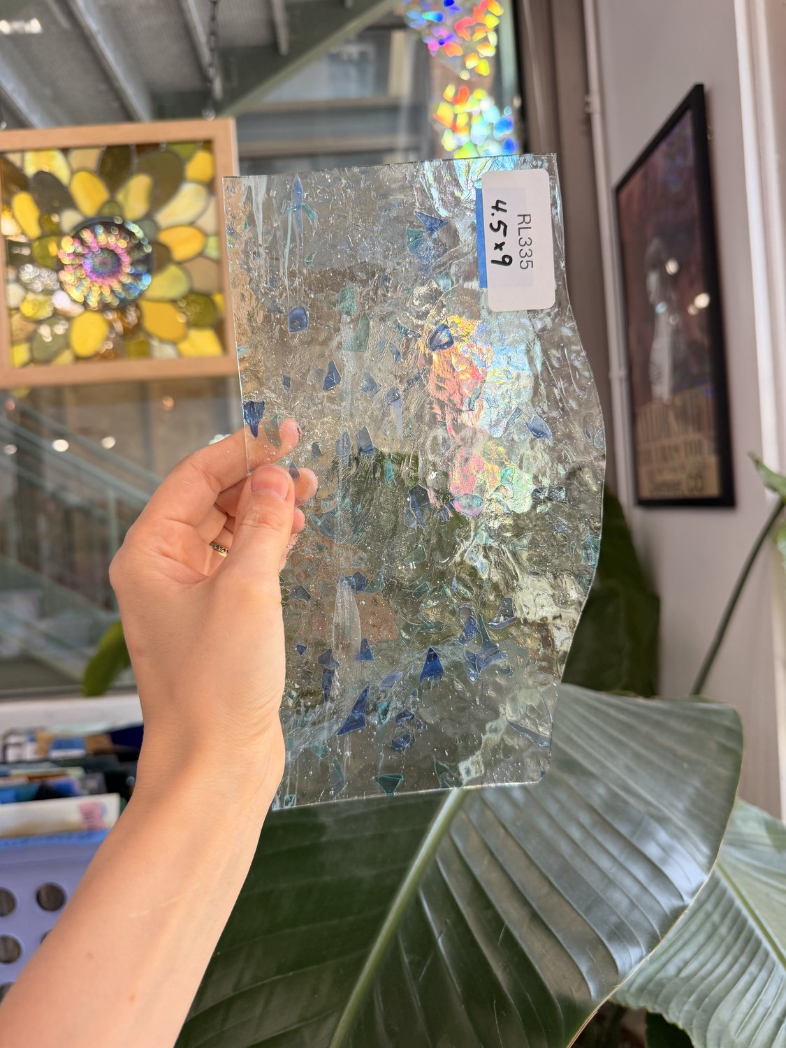 Choice Fracture Blue Green Transparent Sheet Glass – RL335