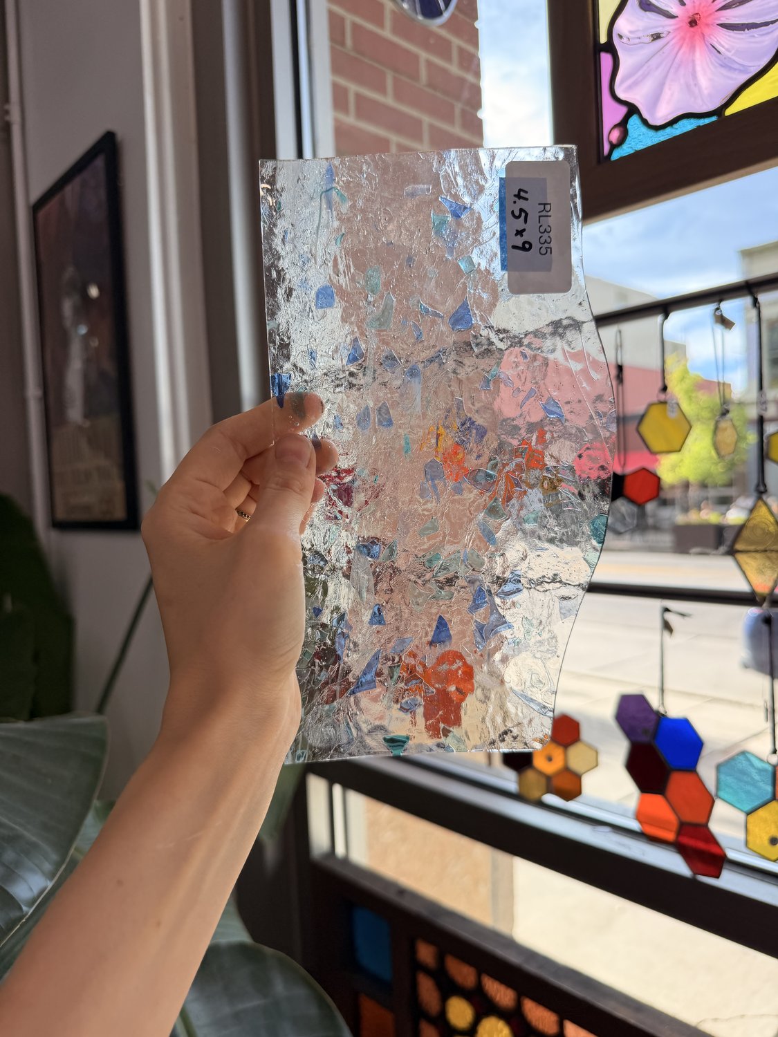 Choice Fracture Blue Green Transparent Sheet Glass – RL335