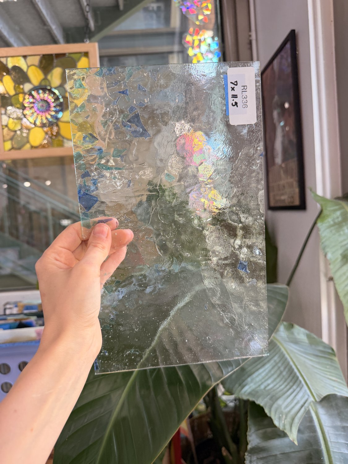 Choice Fracture Blue Green Transparent Sheet Glass – RL336
