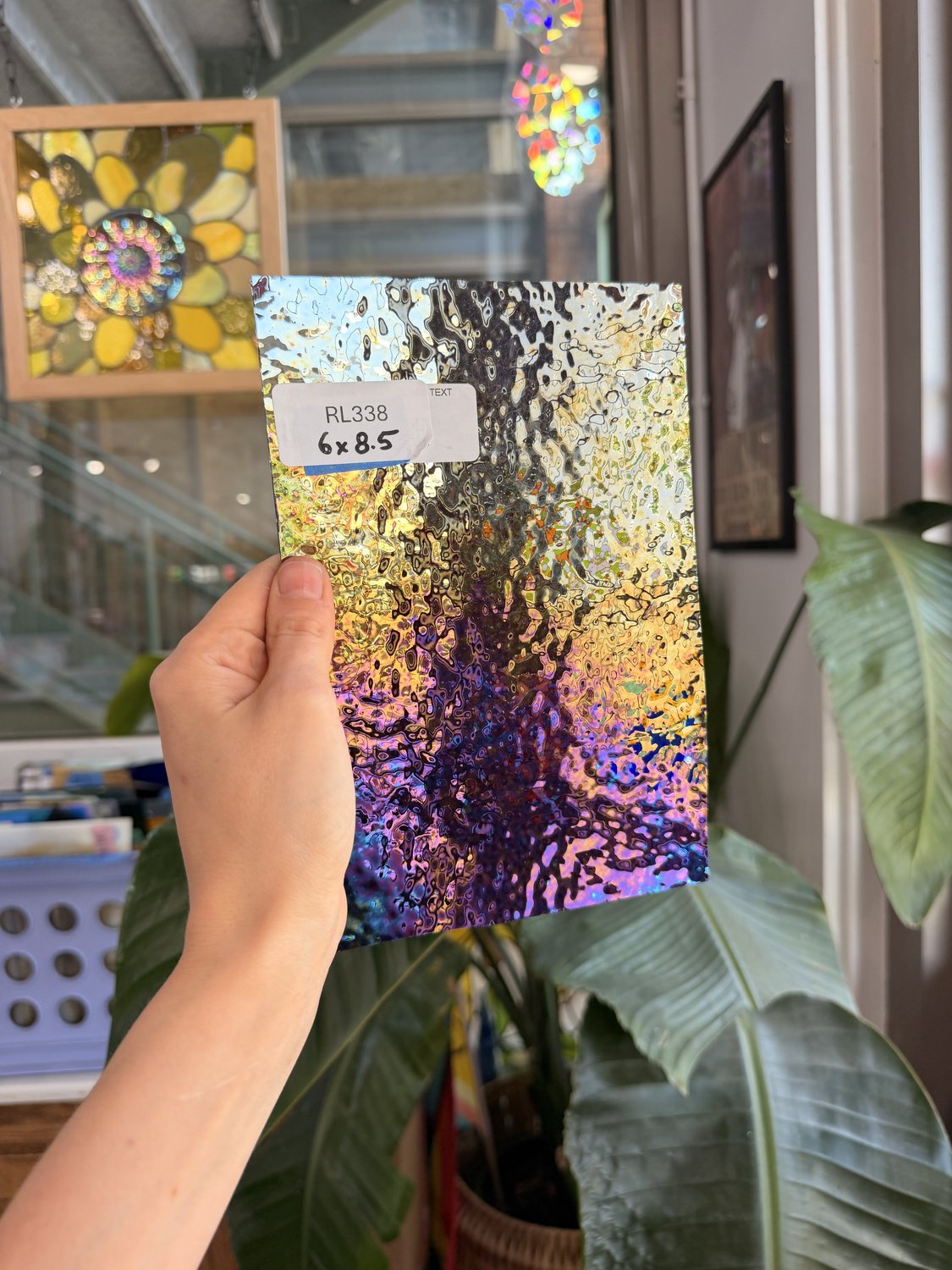 Iridescent Purple 311V Dew Drop Textured Transparent Wissmach Sheet Glass – RL338