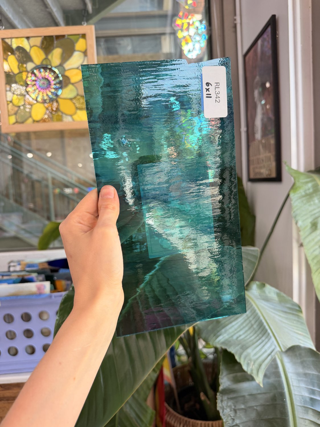 Sky Blue Green Mixed Waterglass Oceanside Fusible 96 COE Sheet Glass