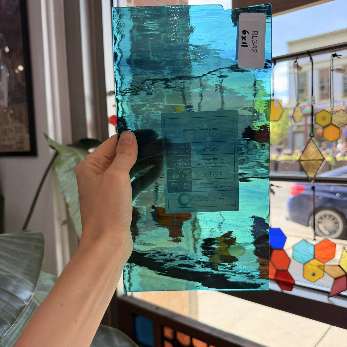 Sky Blue Green Mixed Waterglass Oceanside Fusible 96 COE Sheet Glass