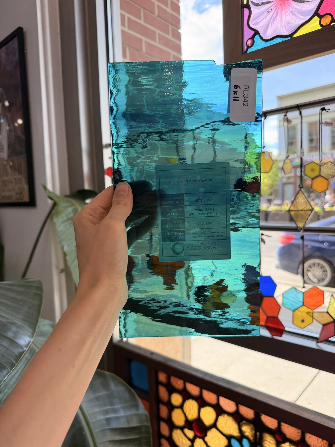 Sky Blue Green Mixed Waterglass Oceanside Fusible 96 COE Sheet Glass